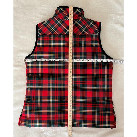 JCREW Mountain Christmas Tartan Puffer Vest Red/Green/Mult Size S - Picture 3 of 9
